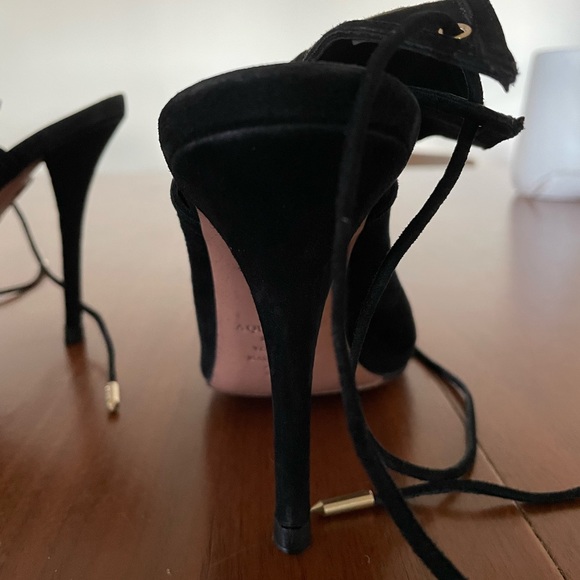 Aquazurra | Black Suede ‘Sexy Thing’ Cut Out Heels | Size 36.5 - Picture 5 of 6